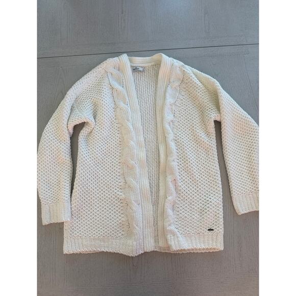Hollister White Chunky Knit Cardigan Balletcore Clean Girl Angelcore Etheral(T) - Picture 1 of 5